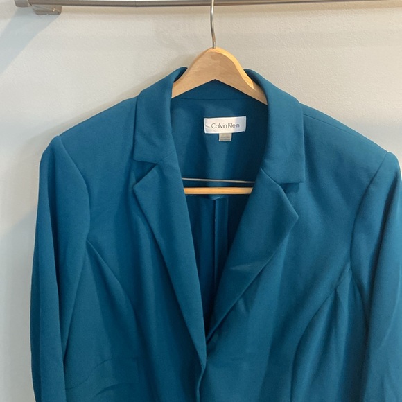 Plus size Calvin Klein deep turquoise colored jacket. - Picture 2 of 3